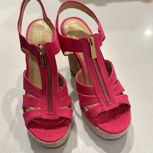 Michael Kors Fuchsia Wedge Sandals